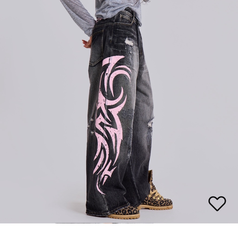 Jaded London Pink Blade Colossus Jeans